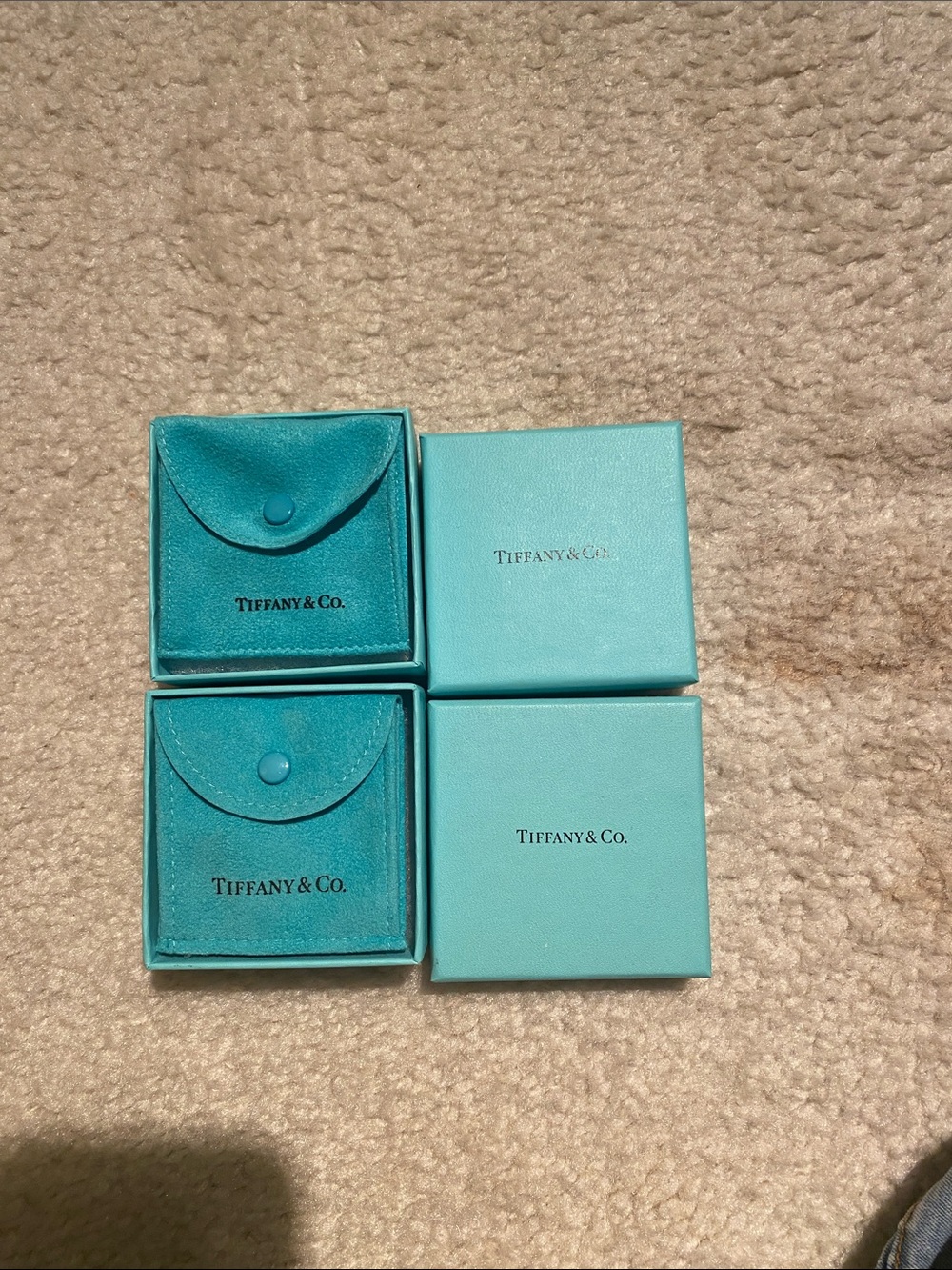 Tiffany & Co. Signature Blue Jewelry Boxes and Pouches